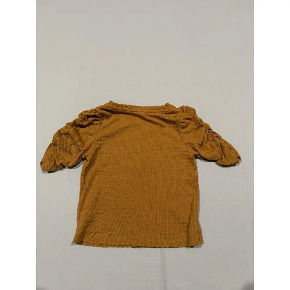 Old Navy Girls Size S (6-7) Short Sleeve Crew Neck Solid Brown Knit T-Shirt